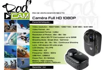 camera embarquée radcam black